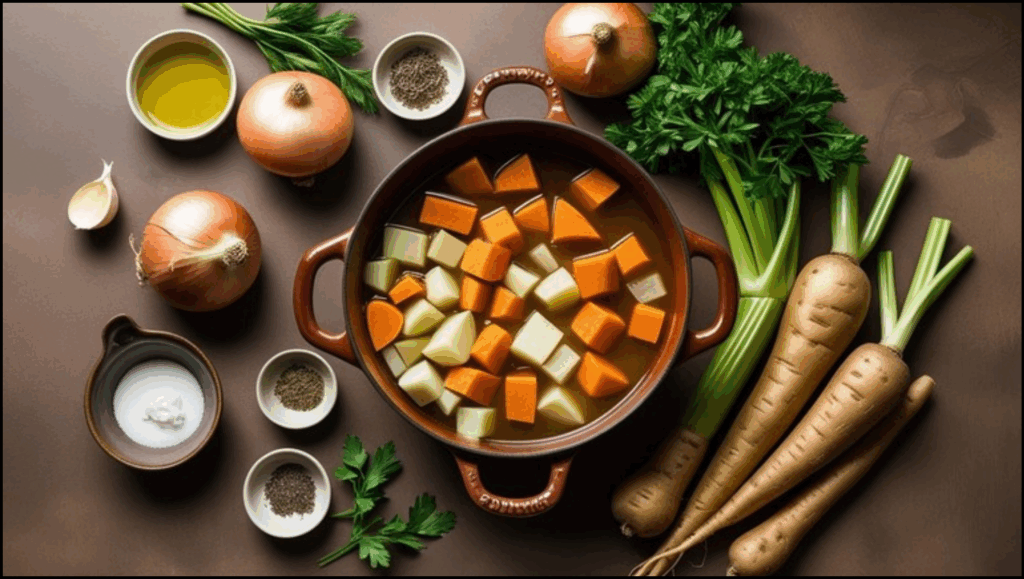 Ingredients for Creamy Root Vegetable Stew