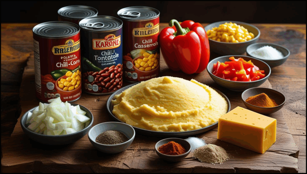 Ingredients Chili-Corn Casserole with Polenta