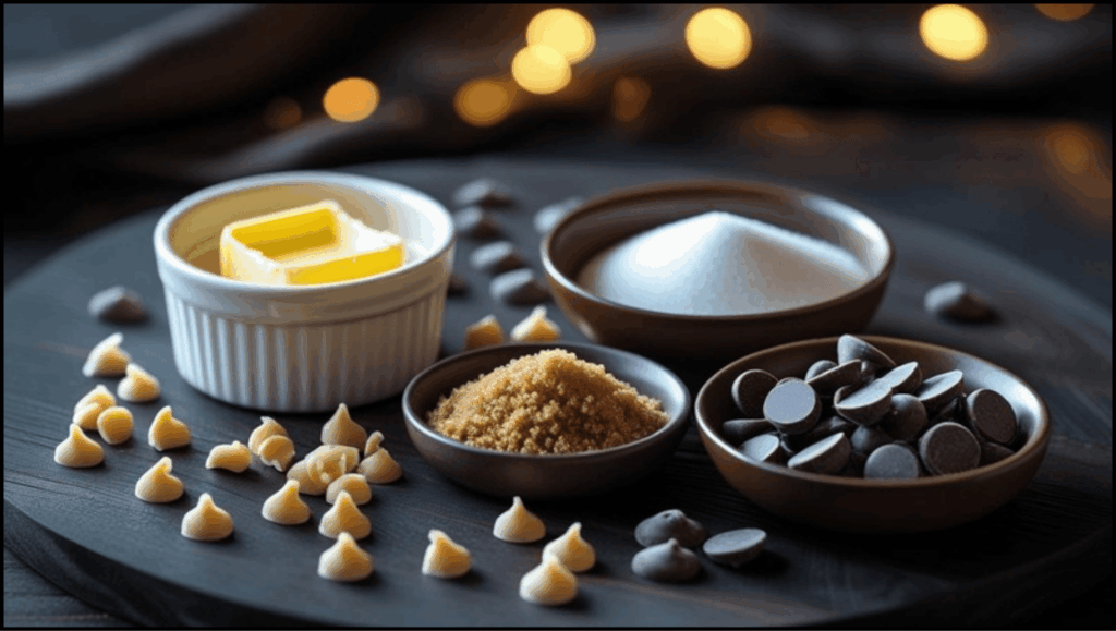 Ingredients for Deep Dish Chocolate Chip Cookie Recipe