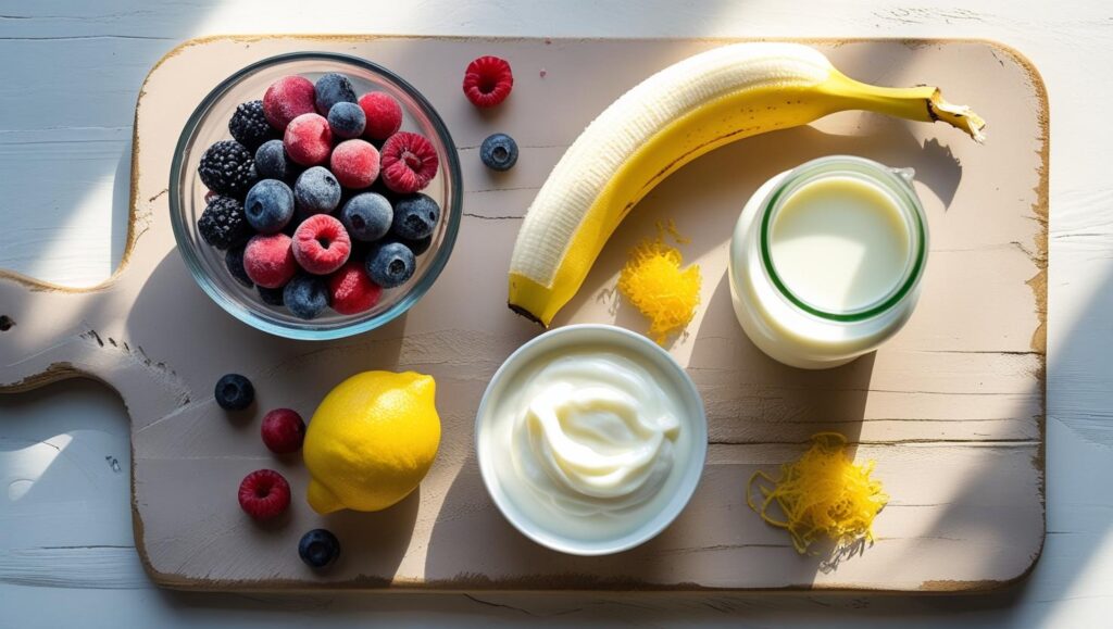 Ingredients for Lemon Berry Smoothie