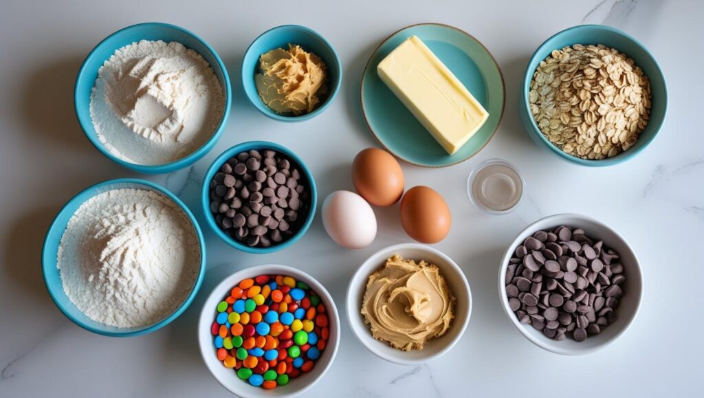 Ingredients for Marshmallow Monster Cookies