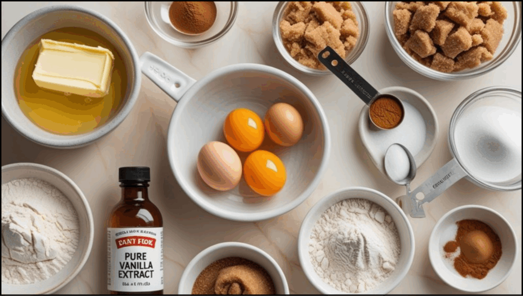 Ingredients for Snickerdoodle Blondies