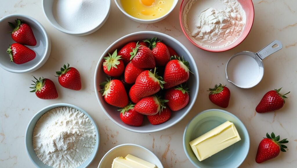 Ingredients for Strawberry Breakfast Cake