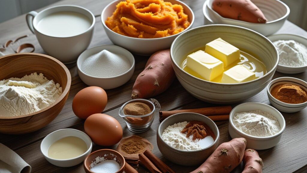Ingredients for Sweet Potato Doughnuts