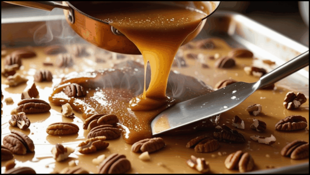The Final hot toffee mixture