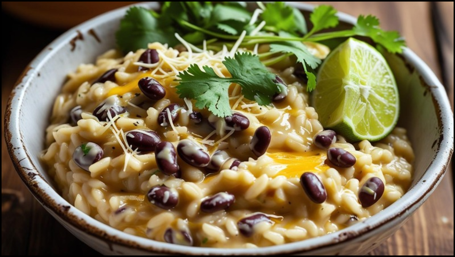 Cheesy Black Bean Risotto