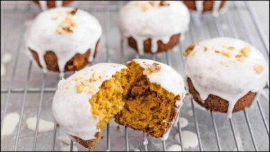 Maple Glazed Pumpkin Muffins