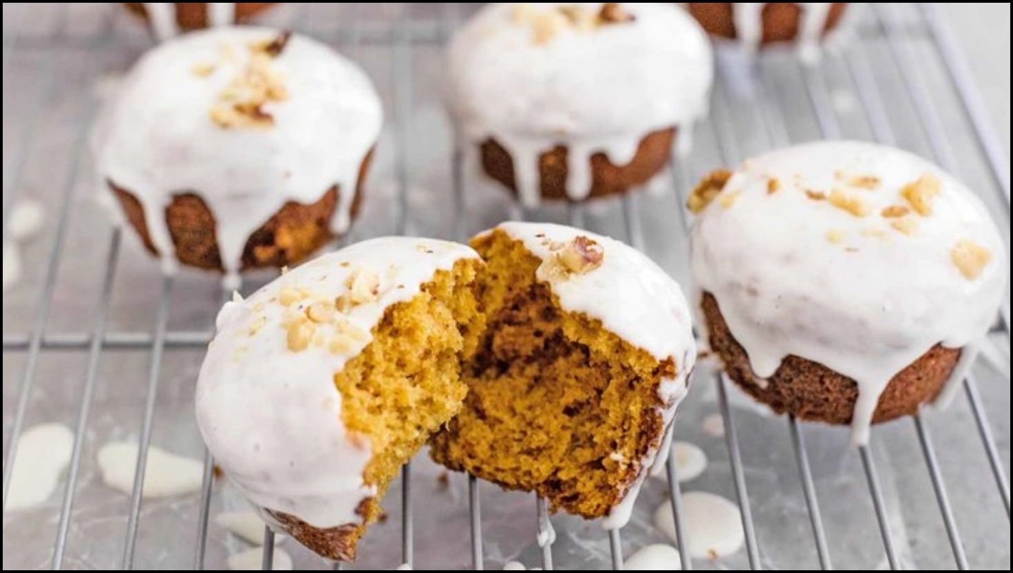 Maple Glazed Pumpkin Muffins