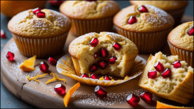 Pomegranate Orange Muffins