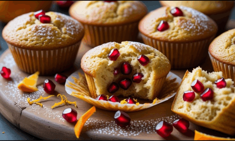Pomegranate Orange Muffins