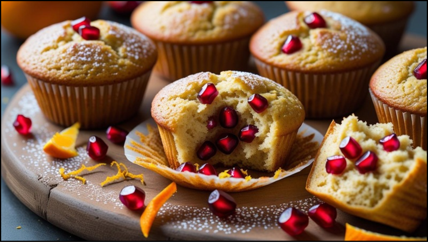 Pomegranate Orange Muffins
