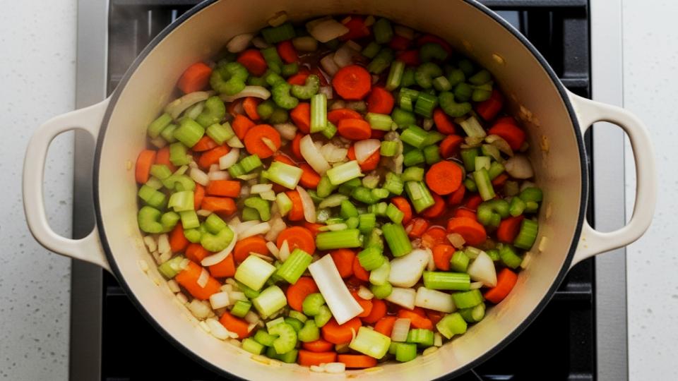 Chopped Veggies in Dutch Oven