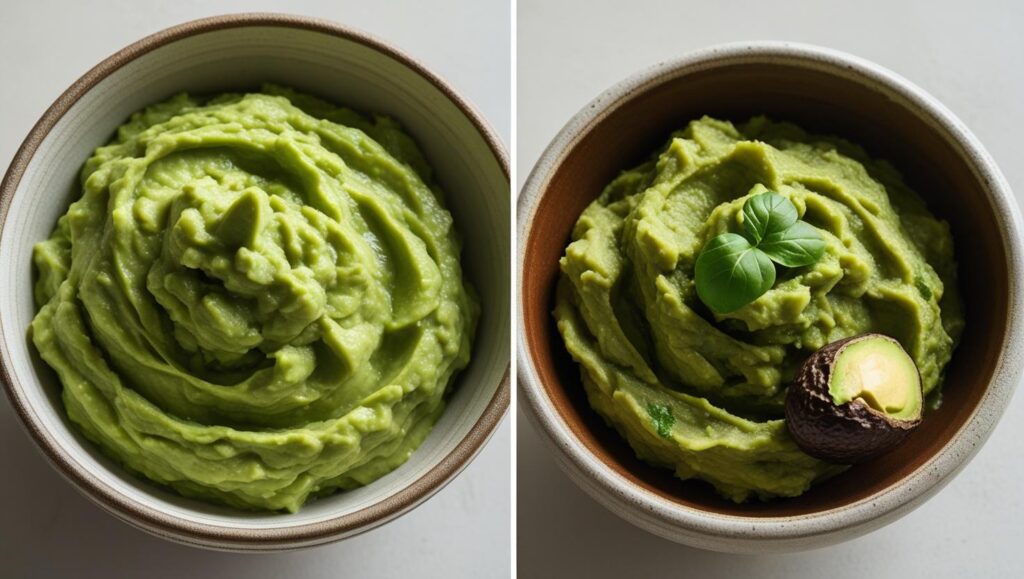 Comparison between two bowls of guacamole after 24 hours