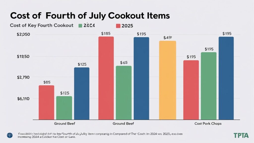 Cost of key Fourth of July cookout items in 2024 vs. 2025