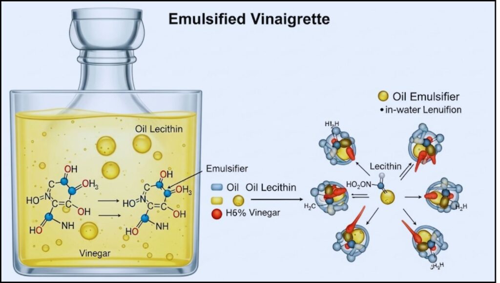 Food chemistry of an emulsified vinaigrette