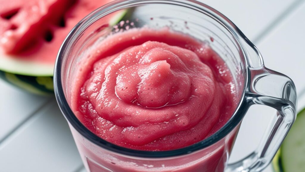Frothy watermelon puree