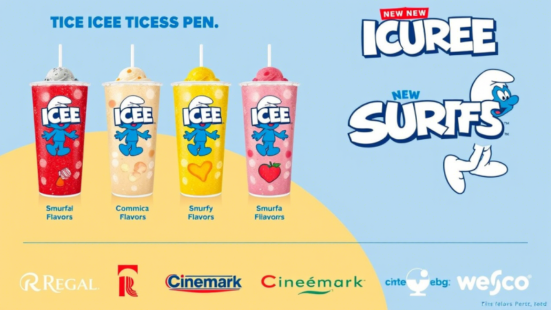 ICEE flavors with corresponding Smurf character