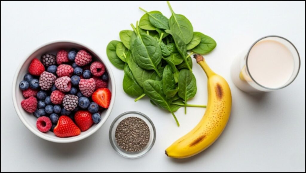 Ingredients for Berry Green Smoothie