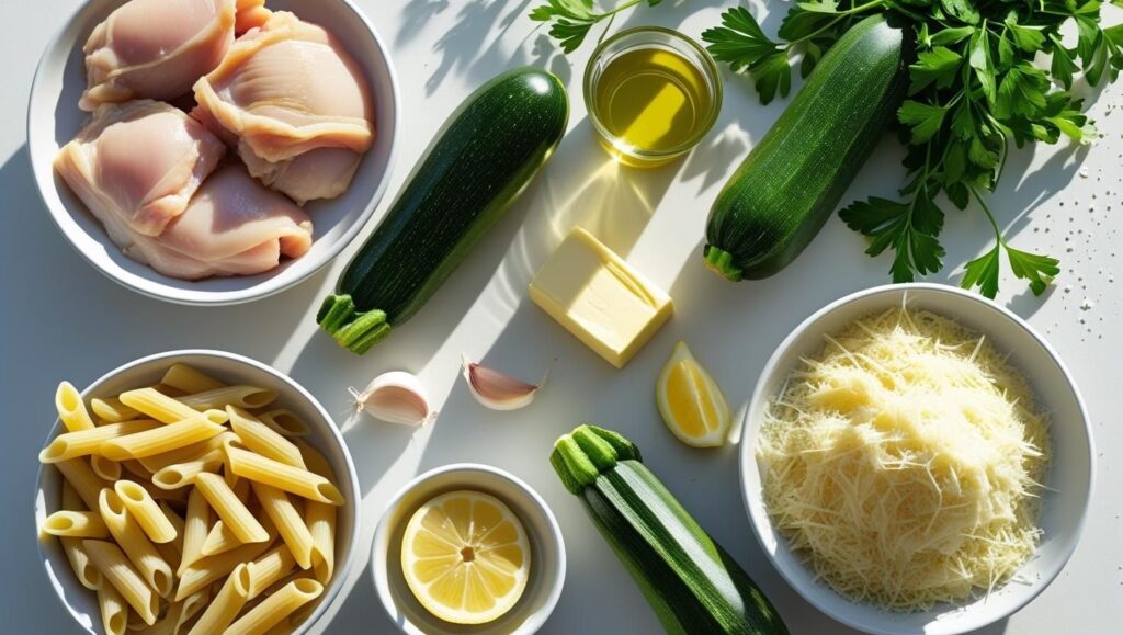 Ingredients for Chicken Zucchini Pasta