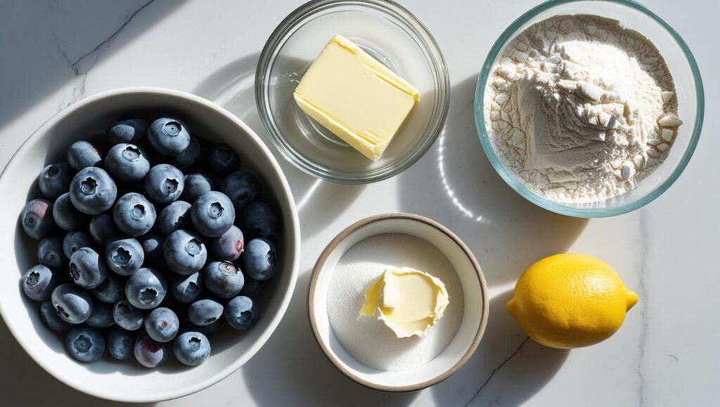 Ingredients for Fresh Blueberry Tart
