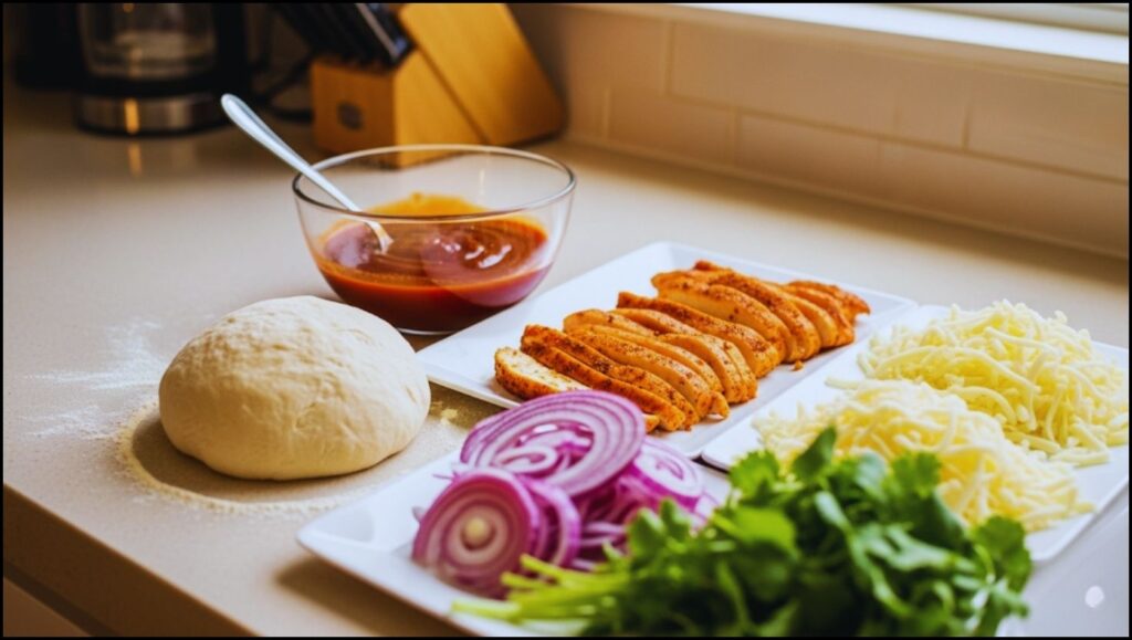 Ingredients for Light BBQ Chicken Pizza Recipe