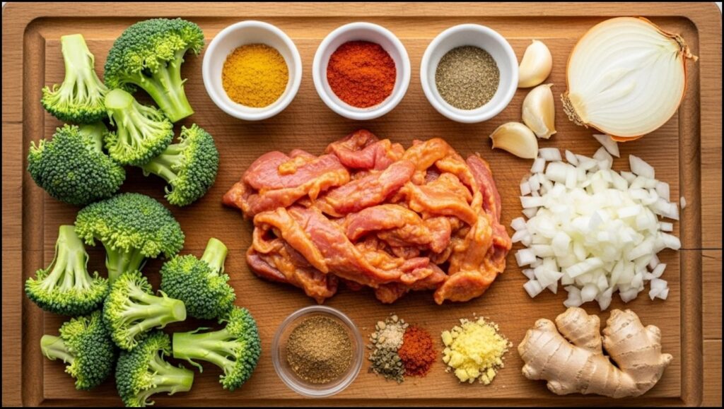 Ingredients for Light Orange Beef and Broccoli