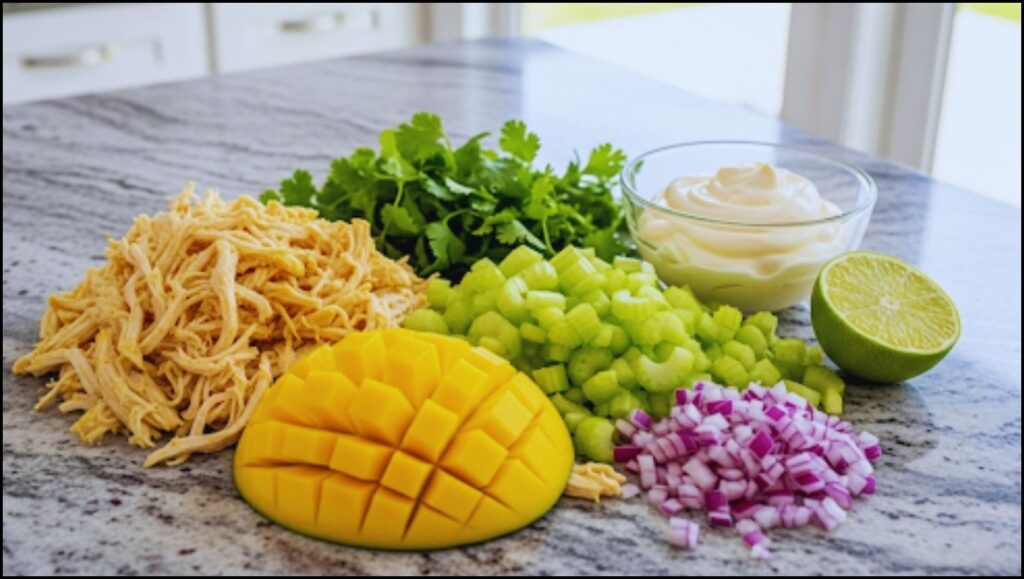 Ingredients for Mango Chicken Salad Sandwich