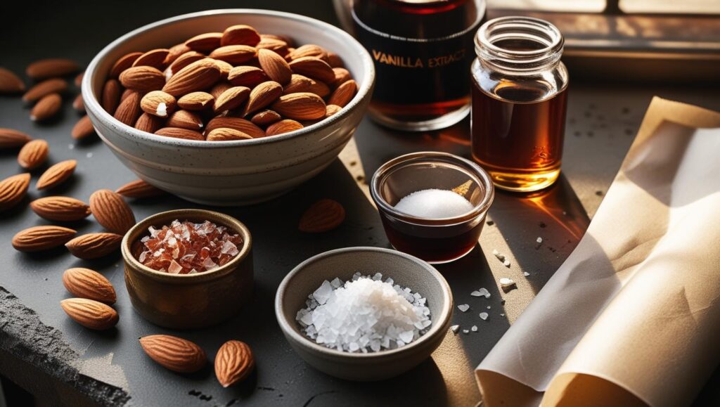 Ingredients for Maple Vanilla Almond Clusters