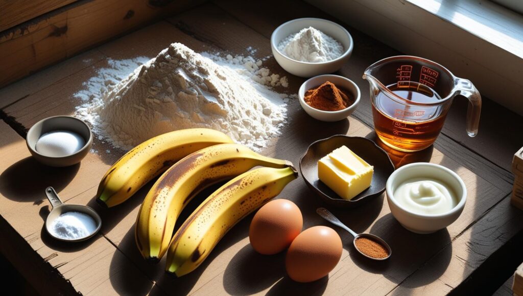 Ingredients for Maple banana bread