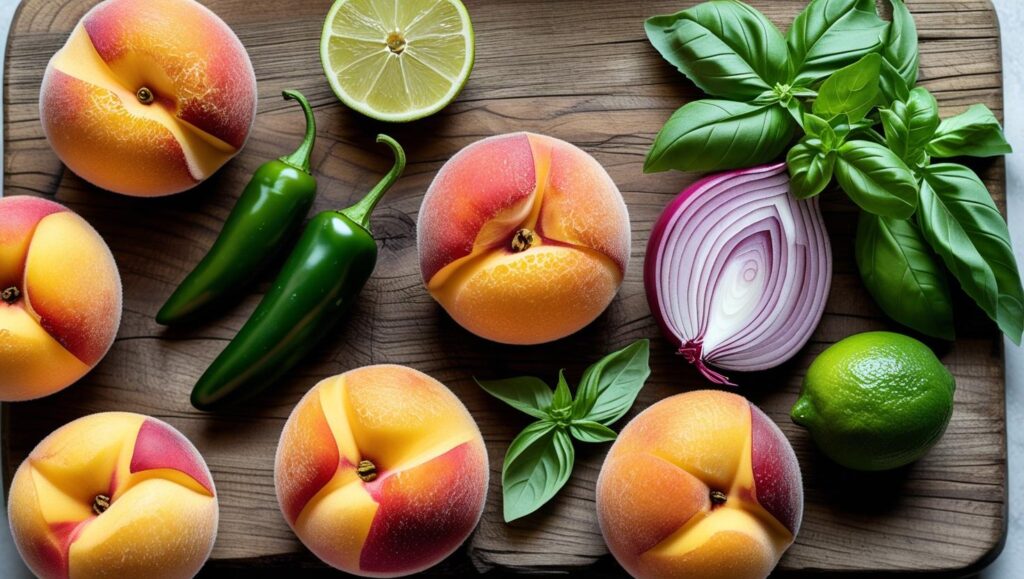 Ingredients for Nectarine Basil Salsa