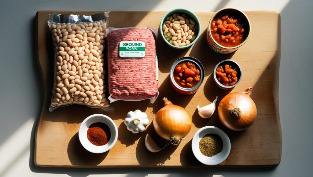 Ingredients for Smoky White Bean Chili with Pork