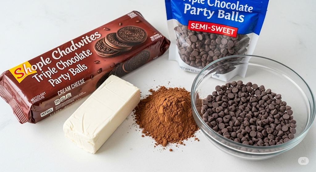 Ingredients for Triple Chocolate Party Balls