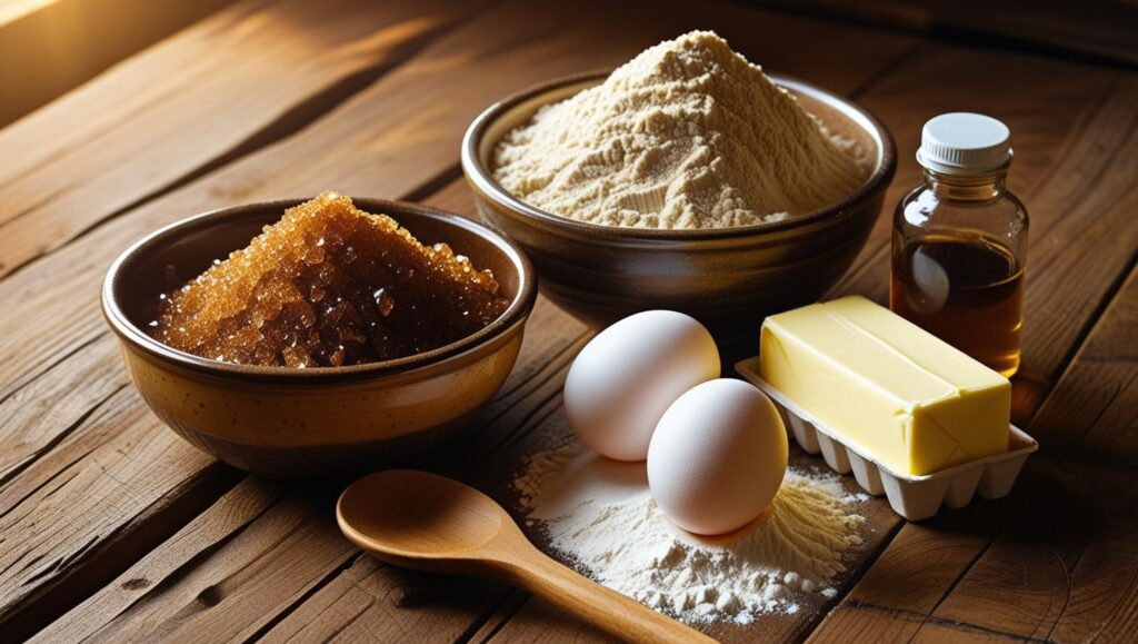 Ingredients for brown sugar cookies