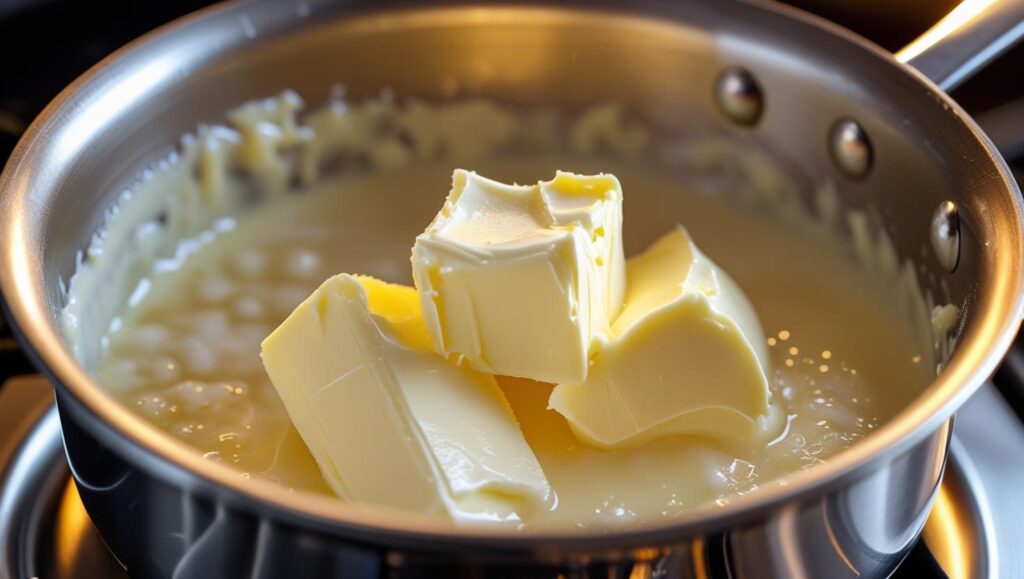 Melting cream cheese and butter