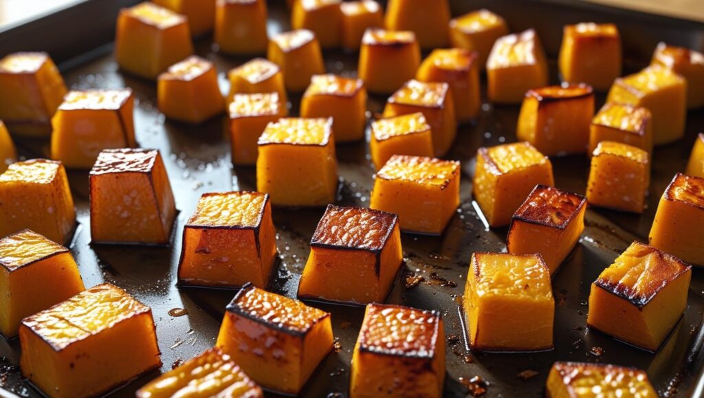 Roasted butternut squash cubes