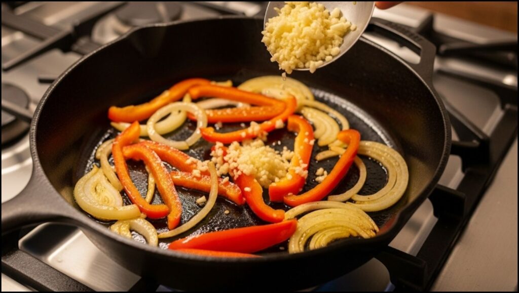 Sauteing the vegetables