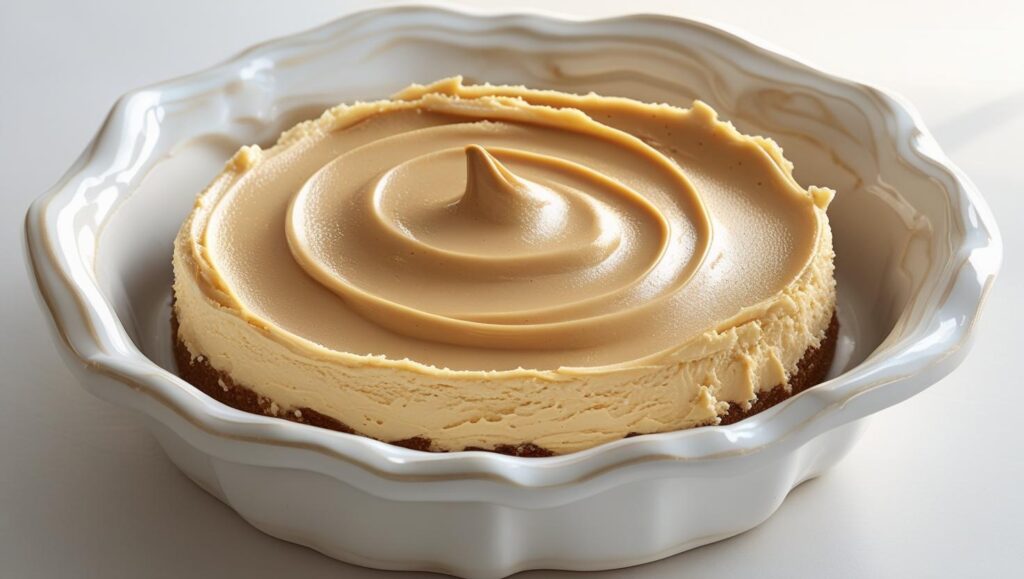 Tan peanut butter cheesecake filling