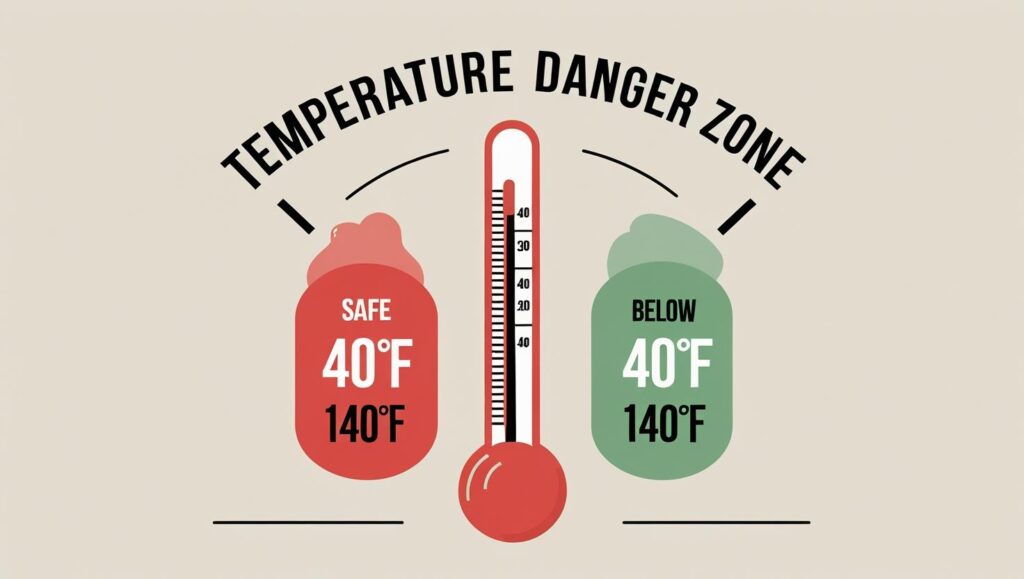 Temperature Danger Zone for food safety
