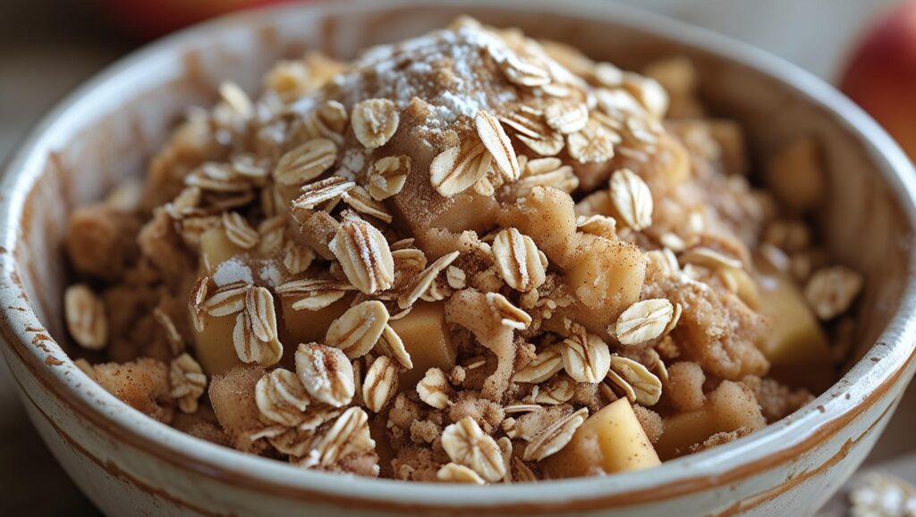 Topping mixture for the easy apple crisp
