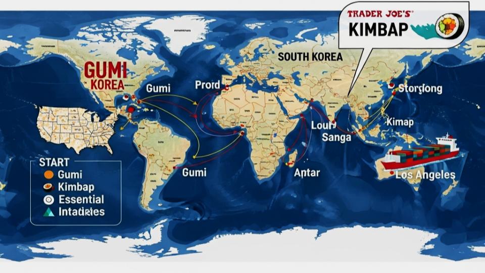 Trader Joe's Kimbap supply chain shipping route