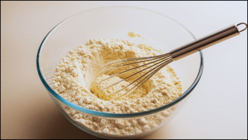 Whisk all Dry ingredients with flour