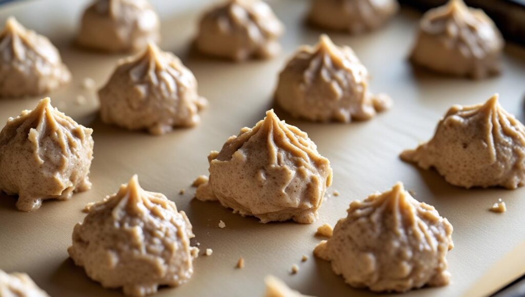 almond mixture arranged in small mounds