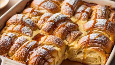 Baked Croissant Cinnamon French Toast