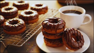 Chocolate Glazed Baked Mini Donuts