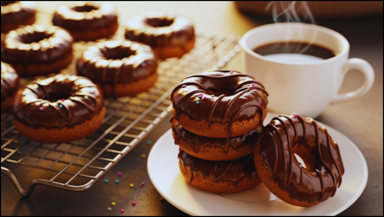 Chocolate Glazed Baked Mini Donuts
