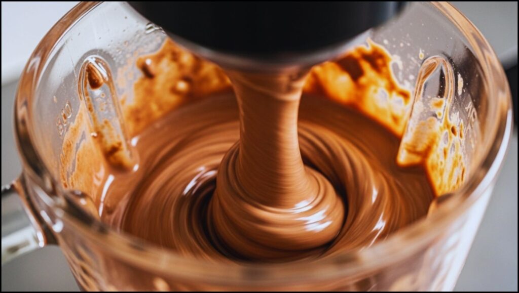 chocolate malt being blended