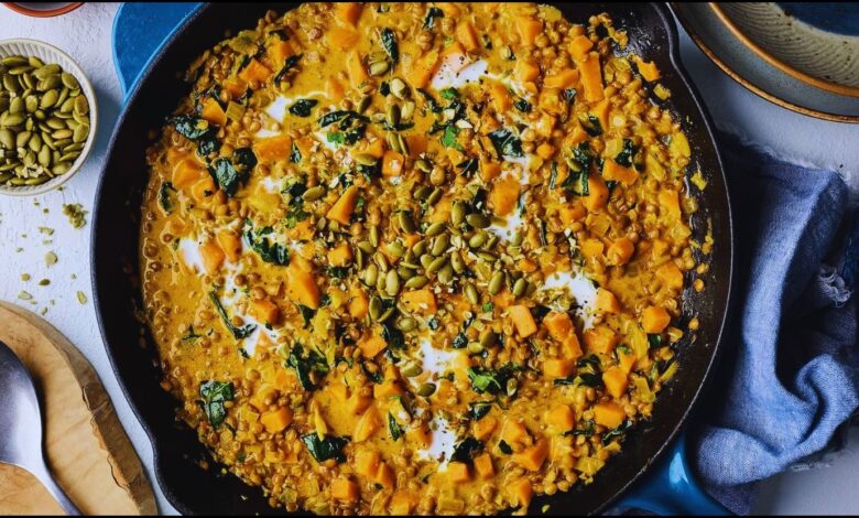 Creamy Thai Sweet Potatoes and Lentils