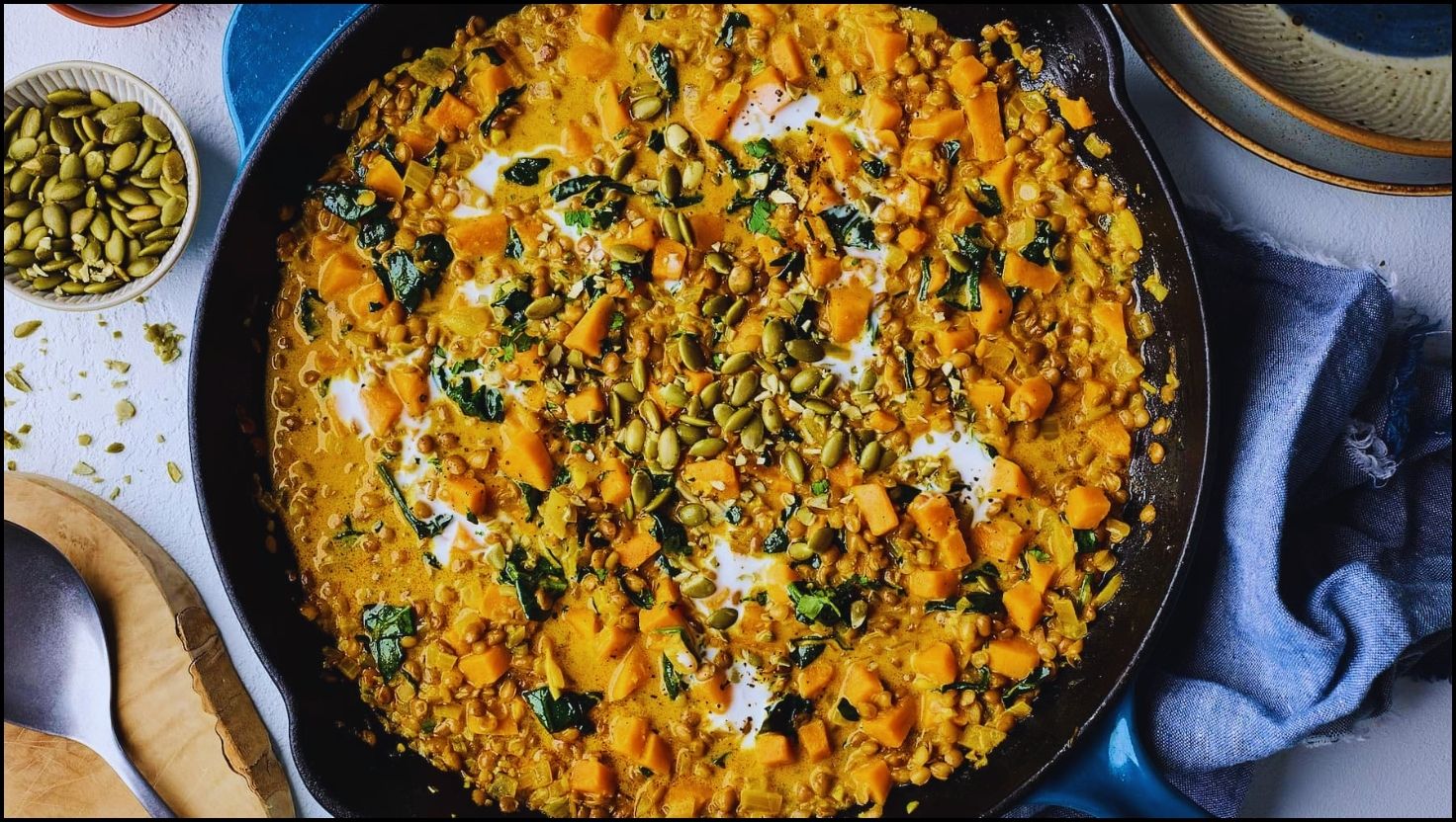 Creamy Thai Sweet Potatoes and Lentils