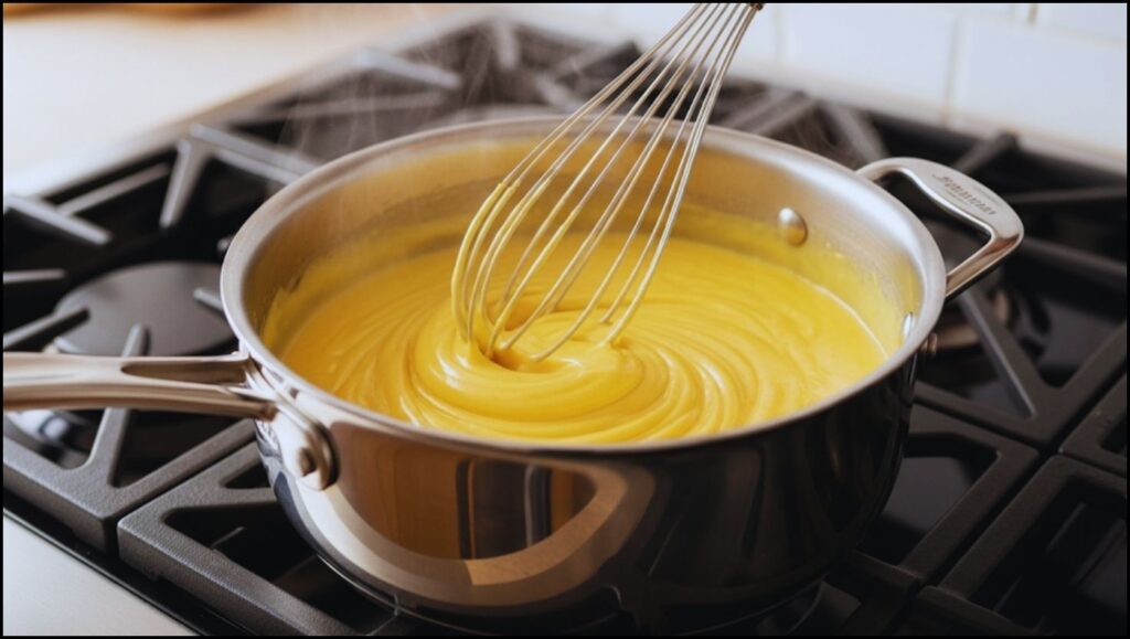 creamy yellow garlic cheese sauce