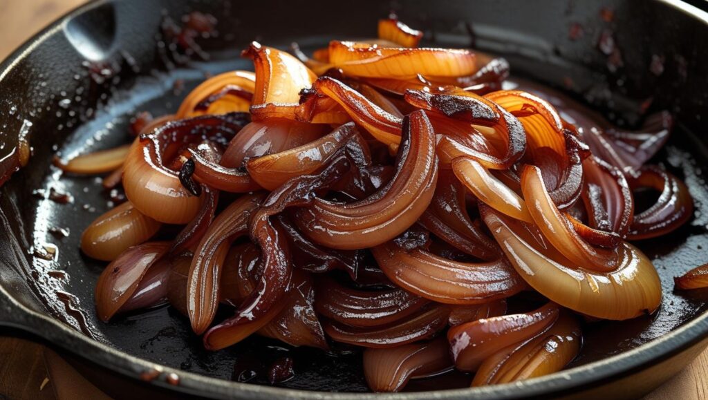 deeply browned and jammy caramelized onions
